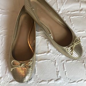 Gold ballet flats